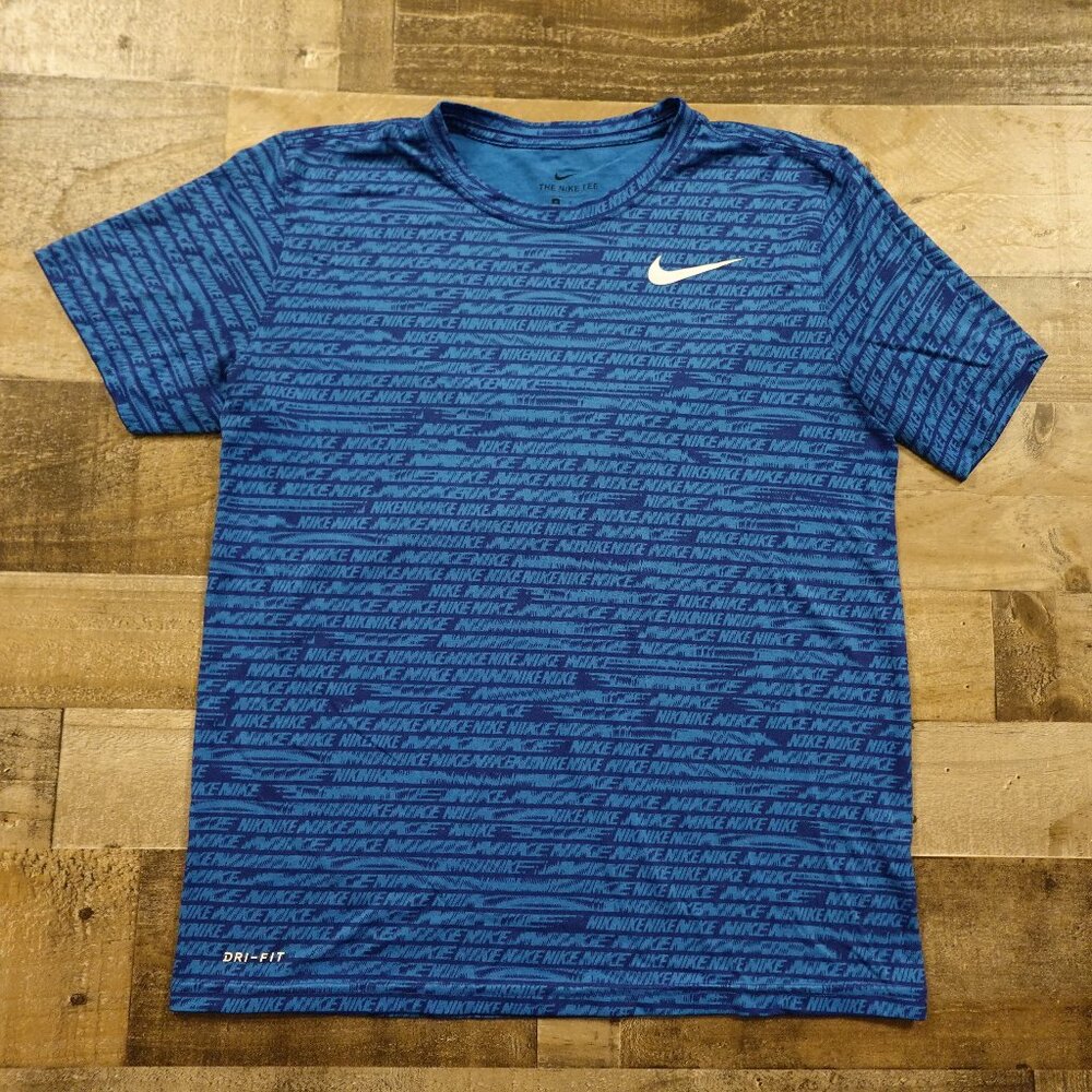 Nike Dri-FIT Graphic Tee Men’s Medium Blue Athletic Training Shirt